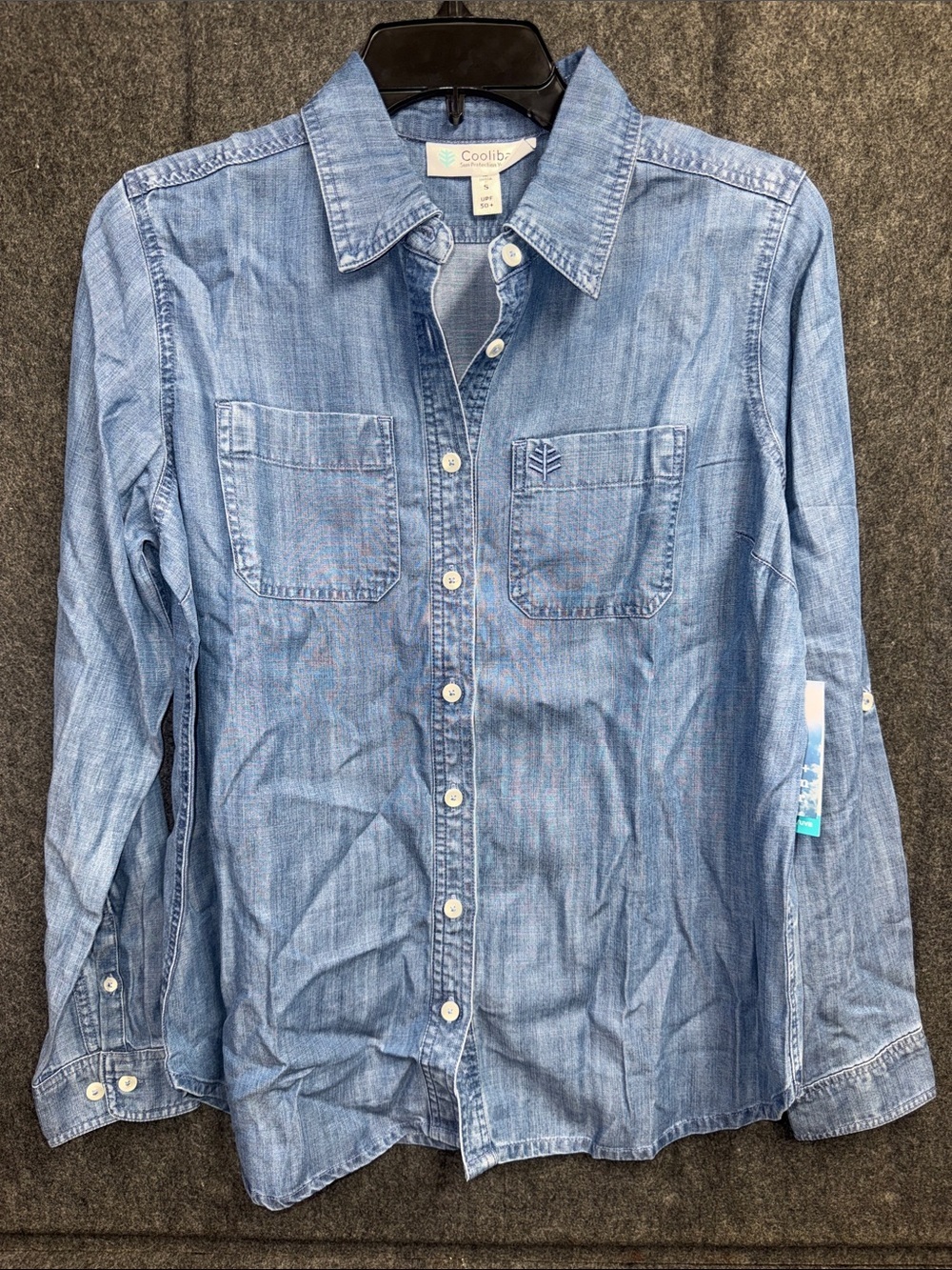 Coolibar Light Denim Long-Sleeve Shirt - Light Blue